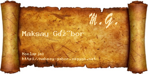 Maksay Gábor névjegykártya