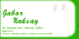 gabor maksay business card